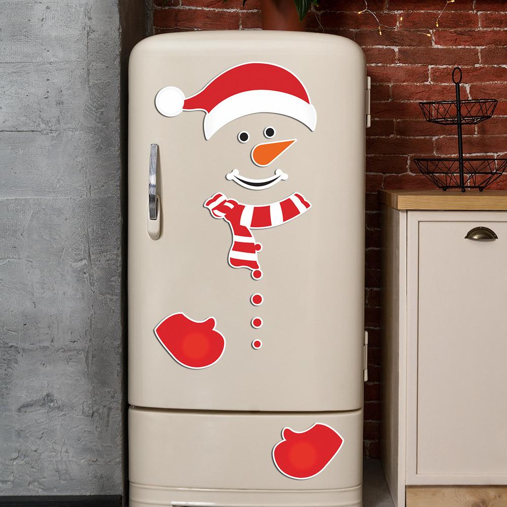 Christmas Snowman Magnetic Fridge Stickers Merry Christmas Decoration