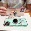 Cute astronaut bracket for iPhone17 mobile phone case 16 Apple 15 electroplating anti-drop 14 solid color 13 soft case