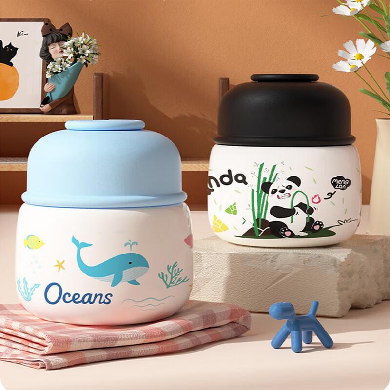 Cartoon Insulated Food Jar with Spoon