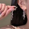 Sparkling Crystal Drop Earrings With Elegant Fringe Beads Dangle Hanging Earrings Fashion Statement Party Jewewlry Gifts