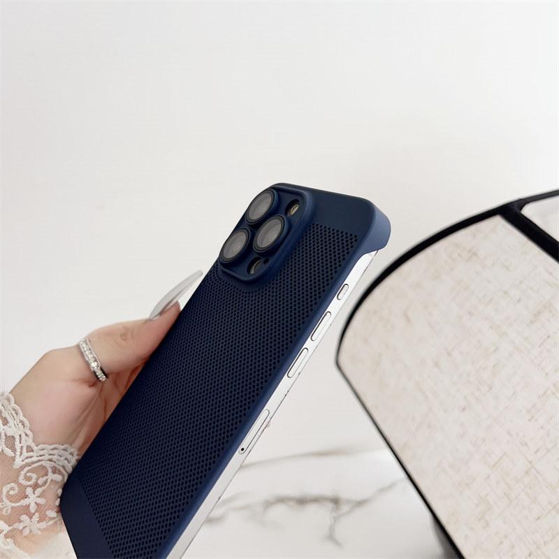 Luxury Radiator Buffer Case for iPhone 16 Pro Max 15 14 Plus 13 12 11 Lens Protector Shockproof Armored Phone Case