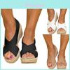 Plus Size Women's Mid Wedges Sandals With Thick Cork Platform For All-day Comfort