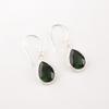 Green Tourmaline Gemstone 925 Solid Silver Jewelry Handmade Hook Earrings 1.40" EE-9-39
