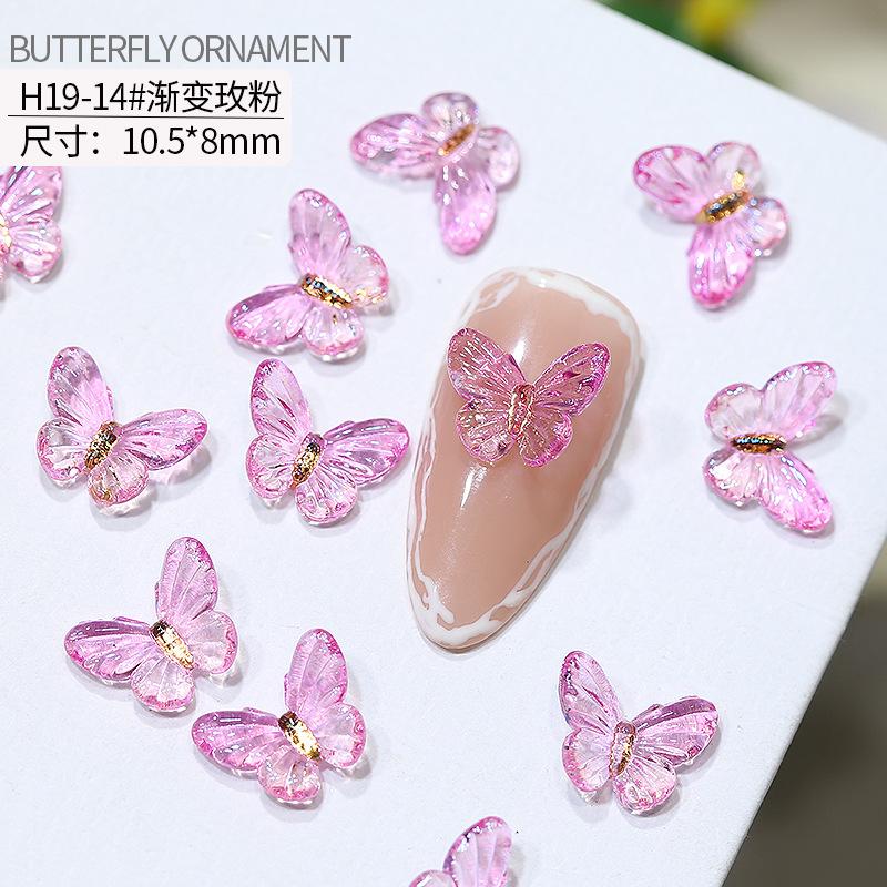 20 stuks vlinder nagelkunst accessoires - nageldecoraties met iriserende en driedimensionale vlinders gemaakt van hars voor nagelkunst.