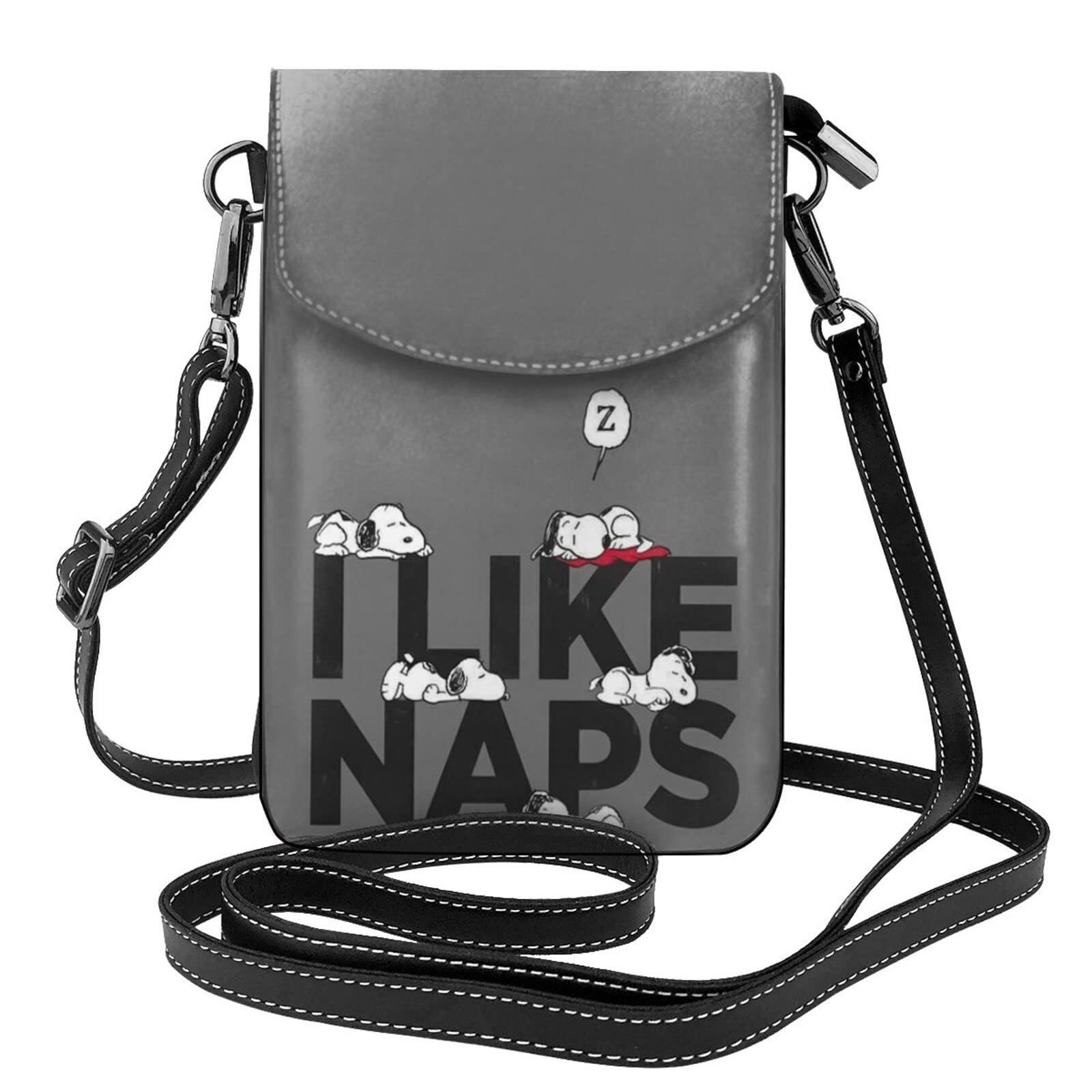 

[JMI] Snoopy Genuine Leather Smartphone Pouch Shoulder Bag, Thin, Women s and Men s Mini Pouch, Popular WalletCrossbody Bag, 19cm High x 12.5cm Wide