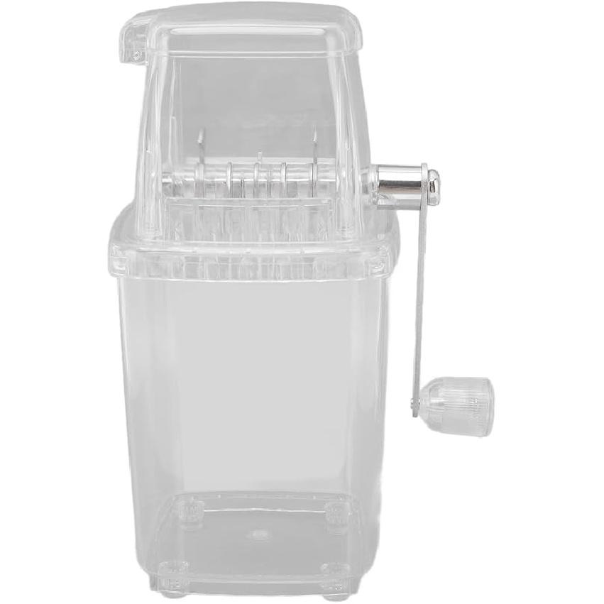 Hand Crank Ice Crusher, Manual Hand Crank Operated Breaker, Portable Chopper Transparent Stainless Steel Breaker Making Drinks Machine for Fast