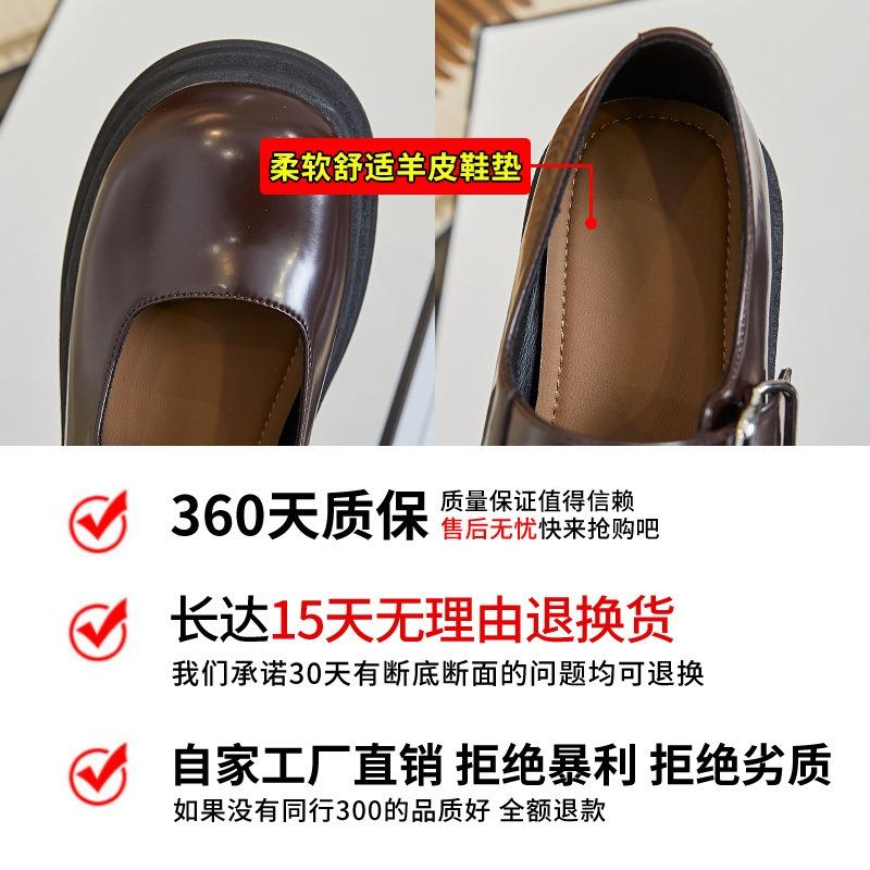 Sheepskin pad Mary Jane shoes women's spring new shallow mouth single shoes retro women's shoes versatile small leather shoes