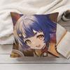 Xiangling Genshin Impact Cushion Cover Silky Short Plush Invisible Zipper Dustproof Sofa Pillow Case For Home Decor