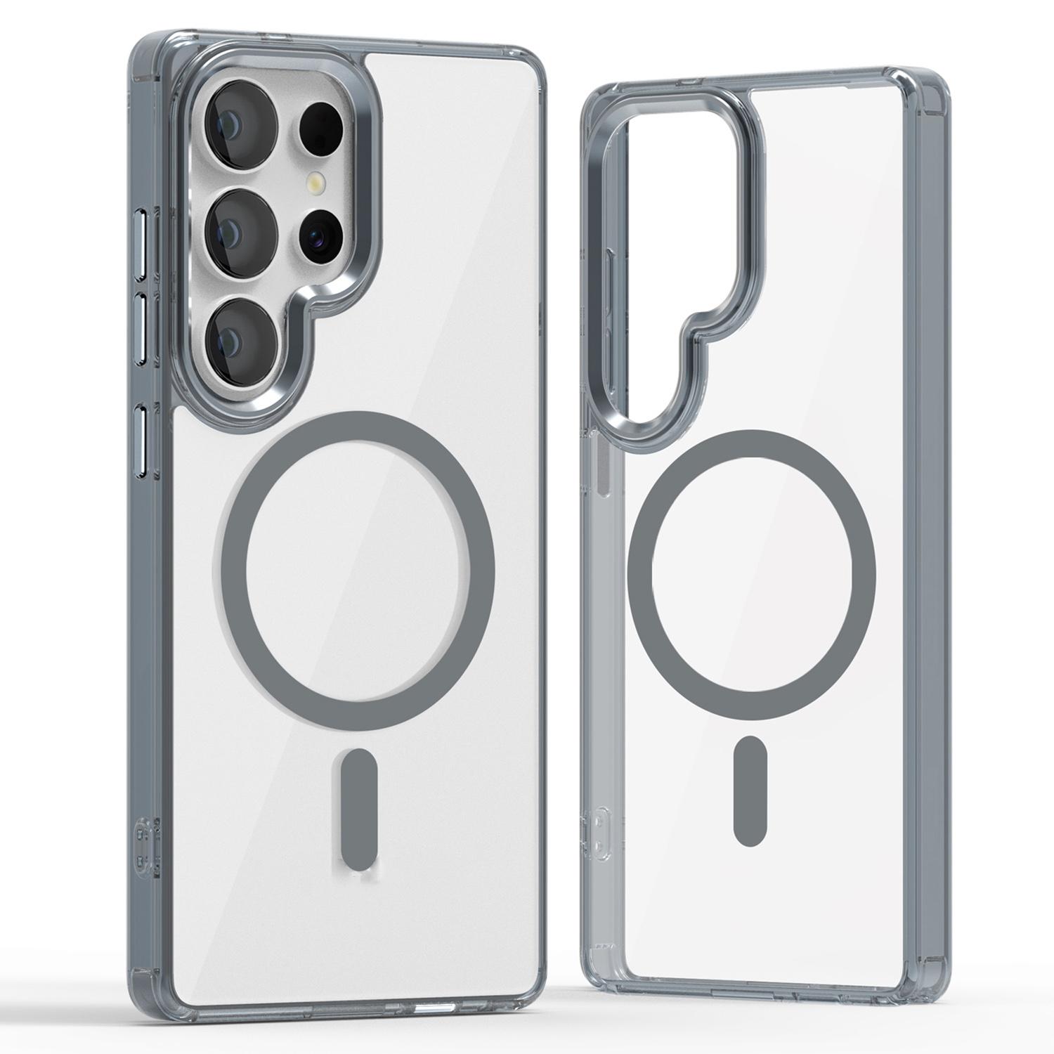 For Samsung Galaxy S25 Ultra Magnetic Case TPU+PC Transparent Phone Cover F