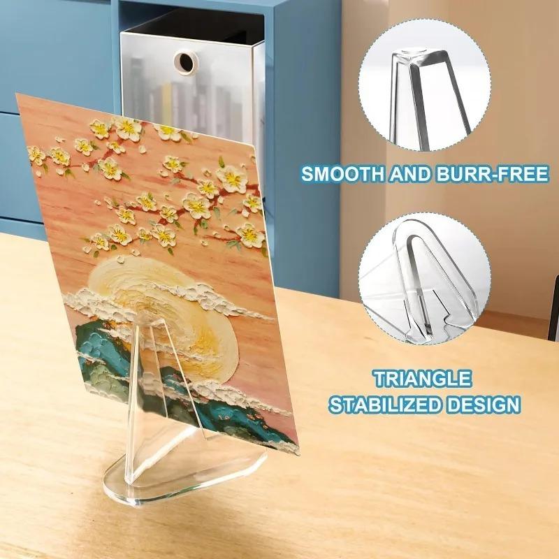 30PCS Clear Acrylic Coin Display Stand Triangular Idol Card Picture Holder Mini Easel Rack Medal Photo Display Stand Organizer