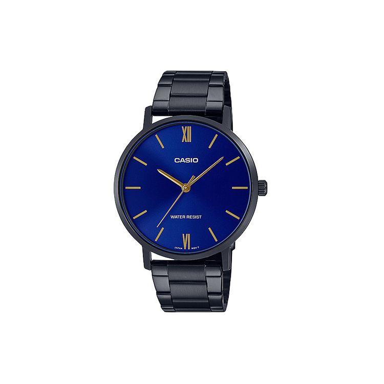 Casio Standard Series Classic Minimalist Stylish Blue Watch Men watches MTP-VT01B-2B Regular Box,Blue Dial