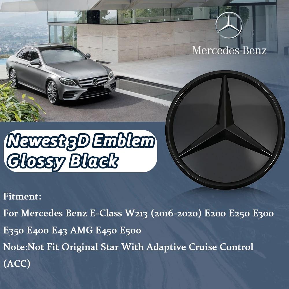 

Glossy Black Illuminated Star Badge Logo Front Grille LED Emblem White Light For Mercedes Benz E-Class W213 16-20 E250 E300 E350