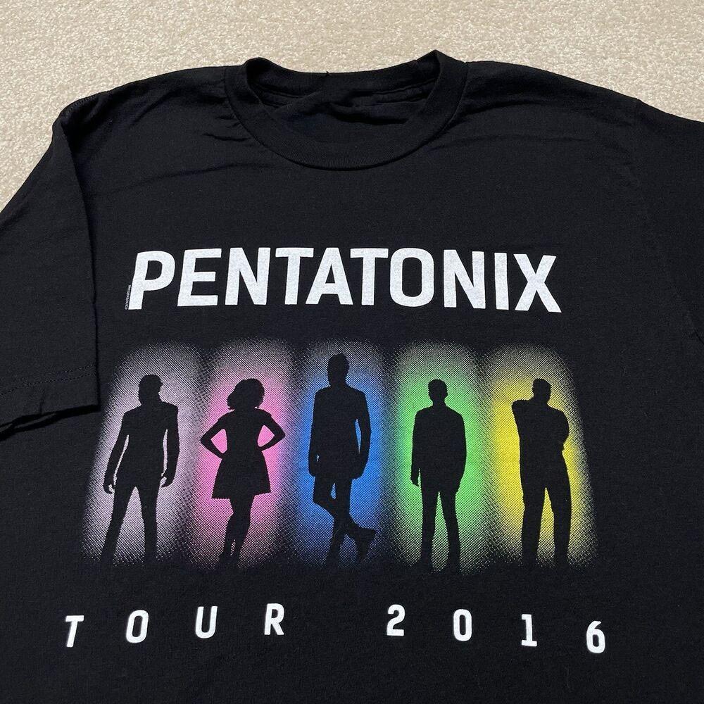 VTG Pentatonix Band Tour 2016 T Shirt For Men Cotton Black Full Size TR475 Unisex T-Shirt S