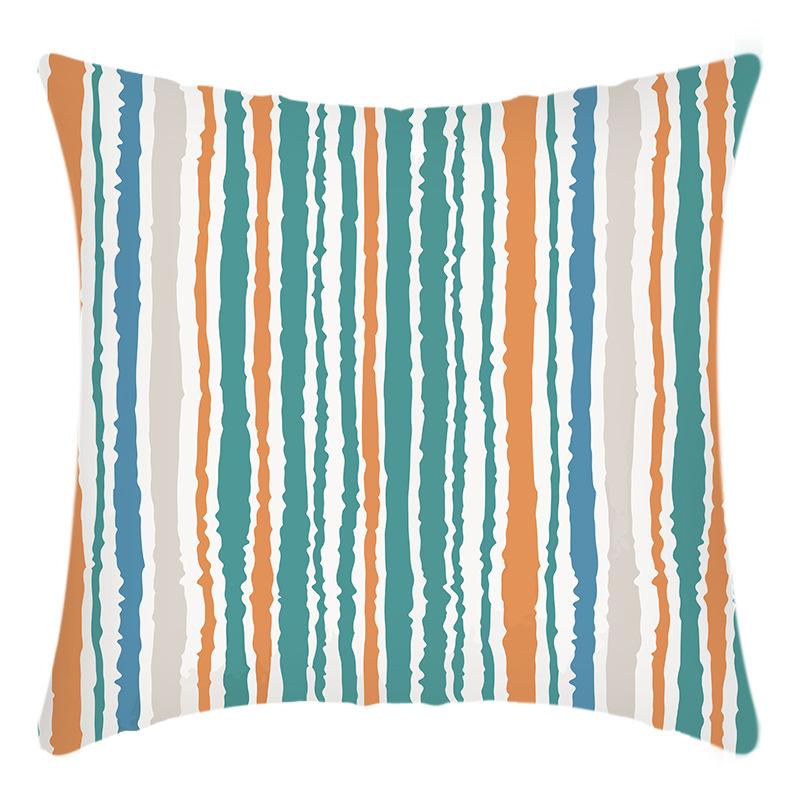 New Pillowcase Retro Striped Print Pillow Home Sofa Cushion Cover