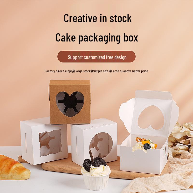 Transparent Window Cake, Muffin, and Cupcake Box for Packaging and Takeout