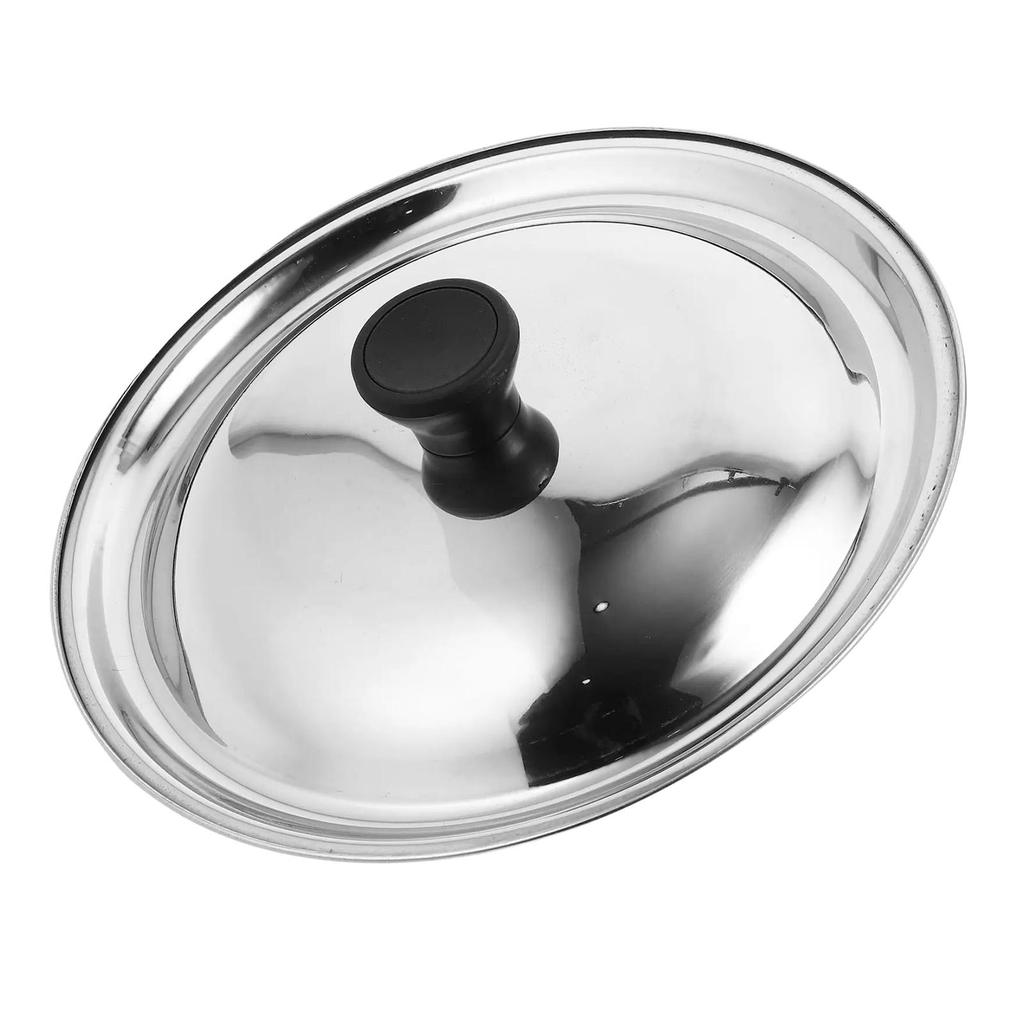 Stainless Steel Pot Lid Universal Frying Round Skillet Construction Airtight Seal with Easy