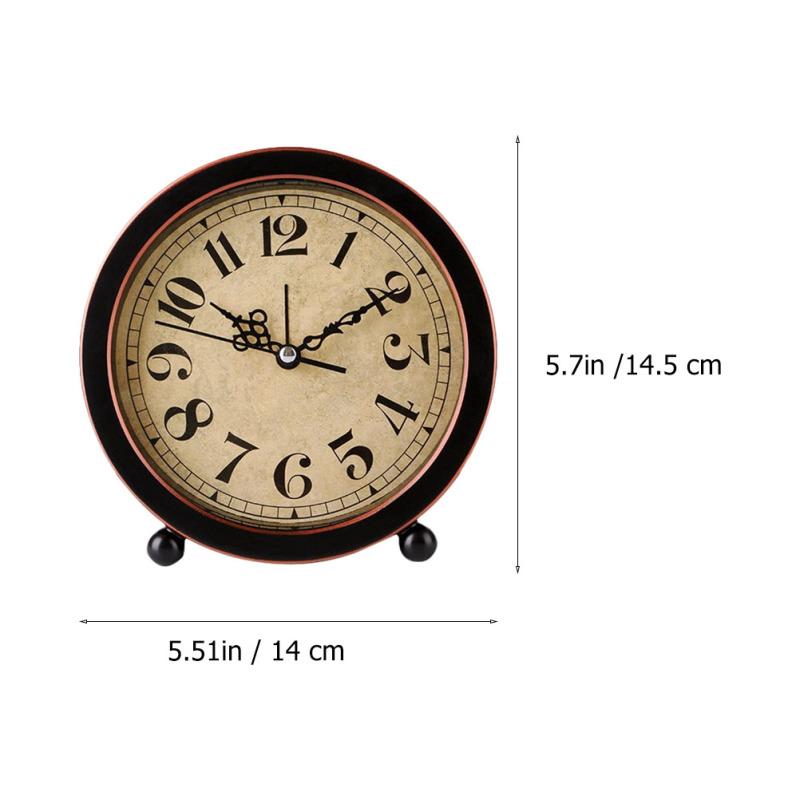 Home Decor Alarm Clock Mute Household Vintage Desktop Decorate Retro Tabletop Travel