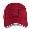 Funny Heartbeat Funny Fishing Creative Print Baseball Cap Adjustable Men's Women Hip Hop Hat Dad Sun HatsYOUR LOGO Personalized