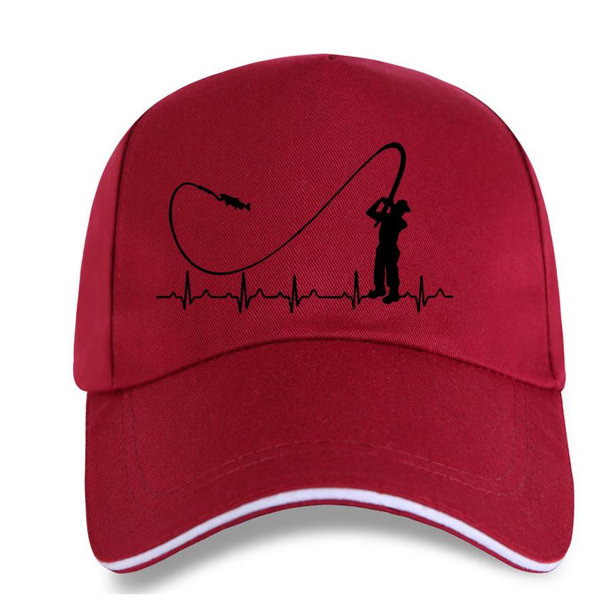 Funny Heartbeat Funny Fishing Creative Print Baseball Cap Adjustable Men's Women Hip Hop Hat Dad Sun HatsYOUR LOGO Personalized