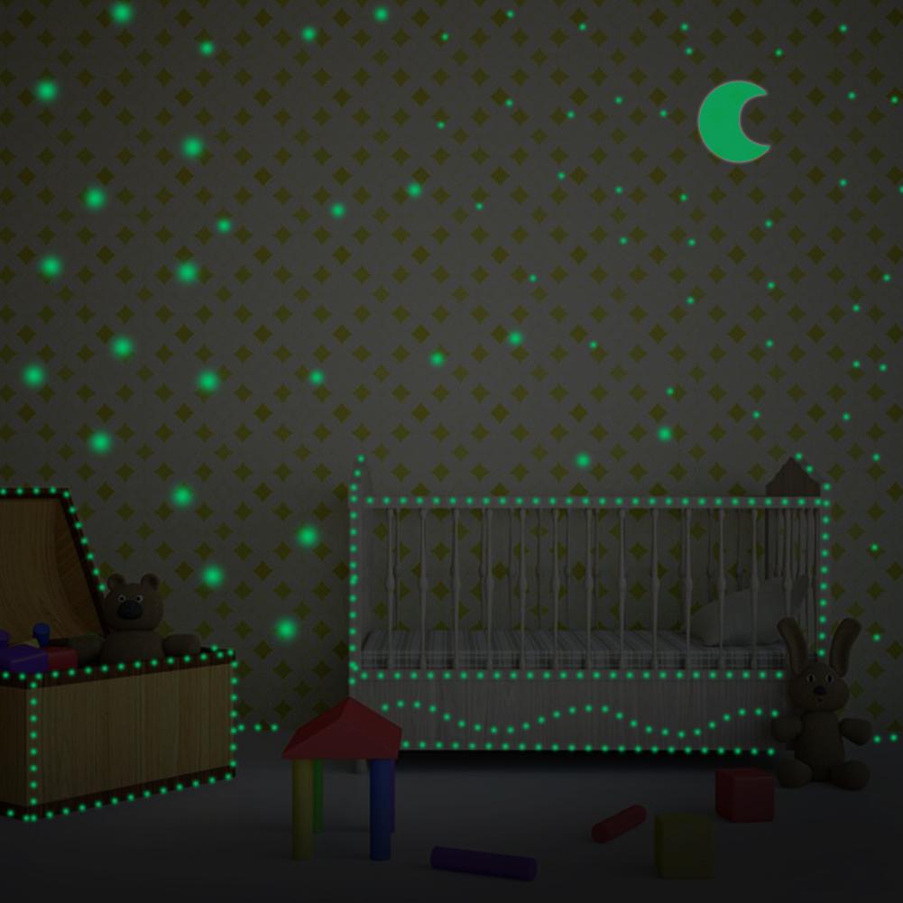 Sky In The Dark Wall Stickers 252 Adhesive Dots and Moon for Sky Decor For Kids Bedroom Birthday Gift