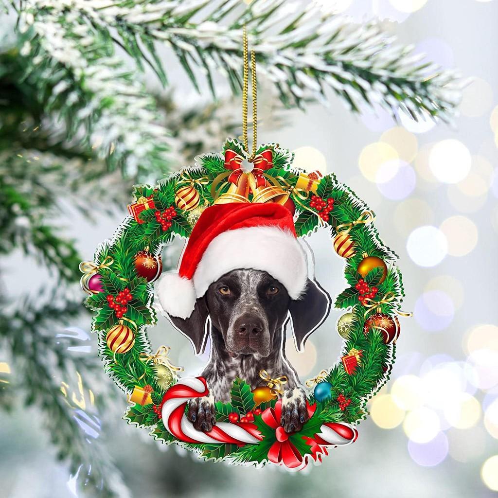 2022 New Christmas Dog Decoration Acrylic Hanging Ornament For Home And Car
