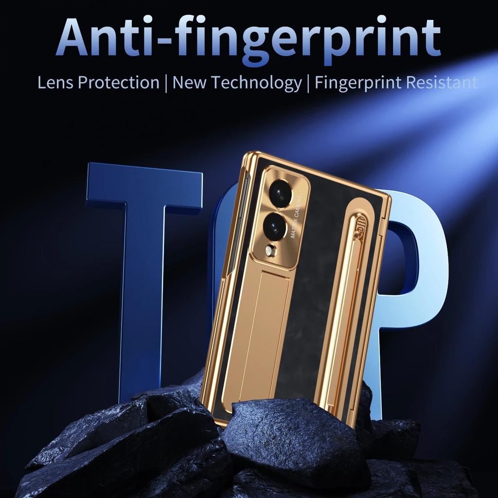 For Samsung Galaxy Z Fold 8 Fold 8 Wide Phone Case with Hidden Stand, Integrated Pen Slot, with High-definition Film
