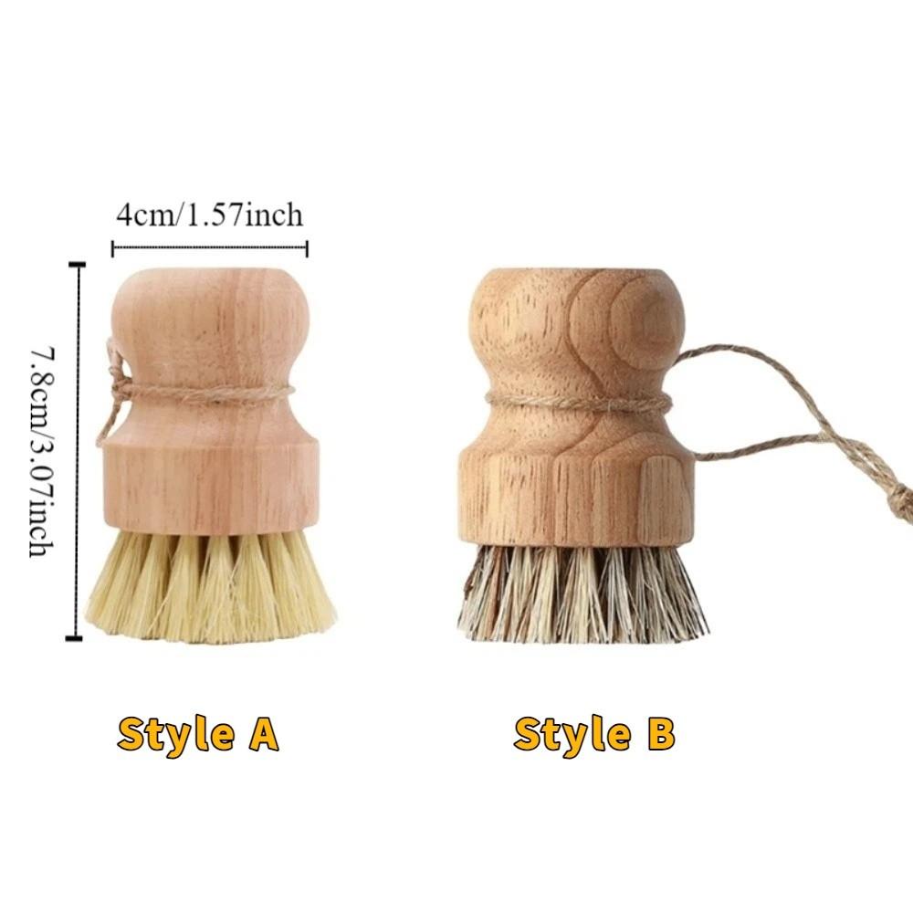 Wooden Handle Dish Scrub Brushes Handheld Scrubbing Brush Cleaning Scrubbers  for Bowls Plates Pot