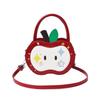 Cute Apple Shaped Backpack For Women Kawaii Red Leather Cartoon Design Bag Portable Handbag Crossbody Shoulder Bag Fashion Purse