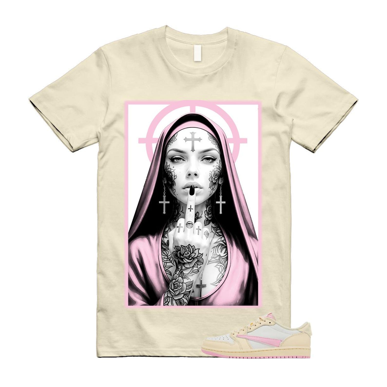 1 Shy Pink Muslin Travis Sail Retro Low OG SP T Shirt Match NUN M