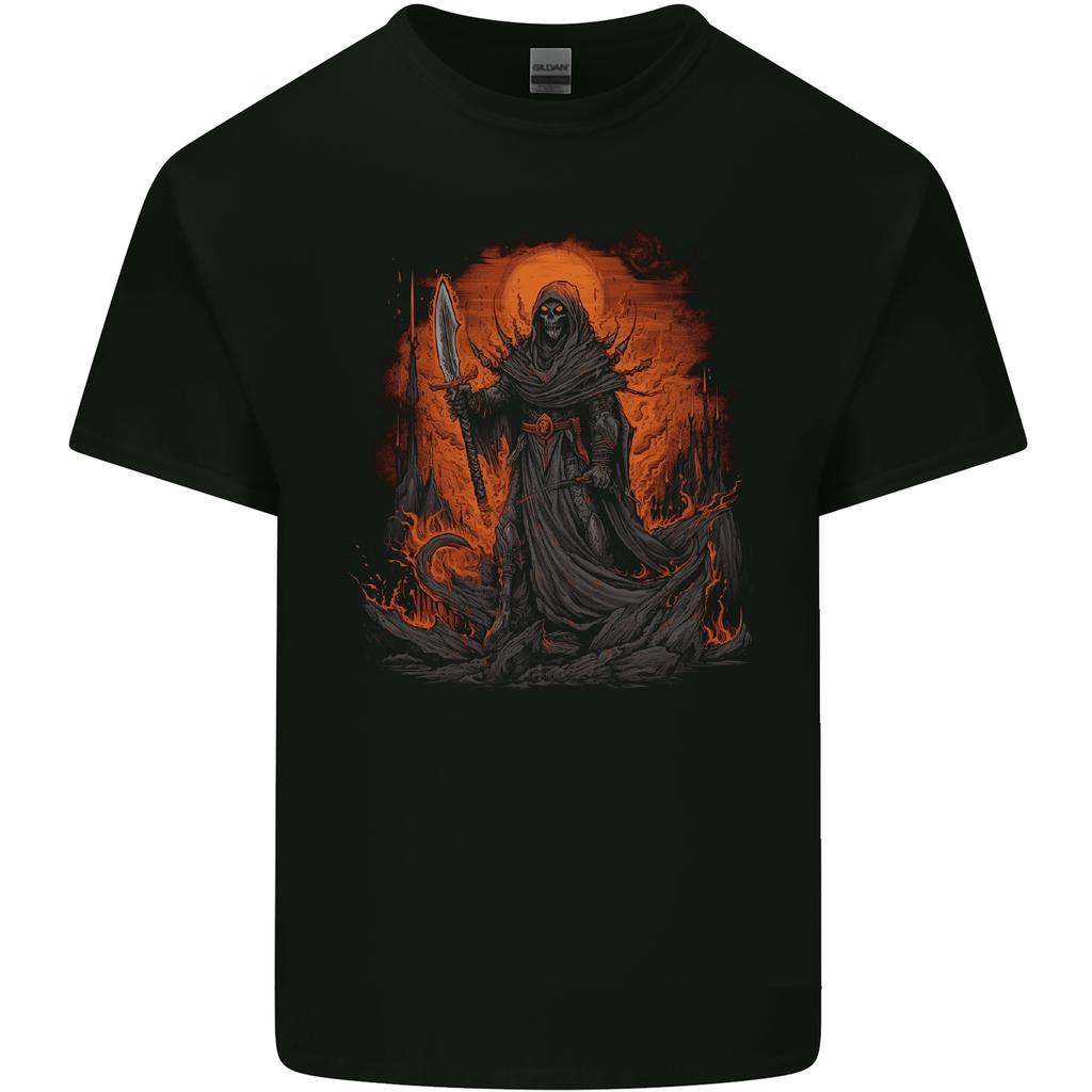 The Grim Reaper in the Depths of Hell Unisexs Light Cotton TShirt