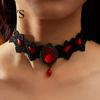 Damen Choker Gothic Vintage Geflochten Ästhetisch mit Strassstein Kleid Schlüsselbein Halskette Up Geschenk Damen Punk Spitze Nähte Trendiger Schmuck