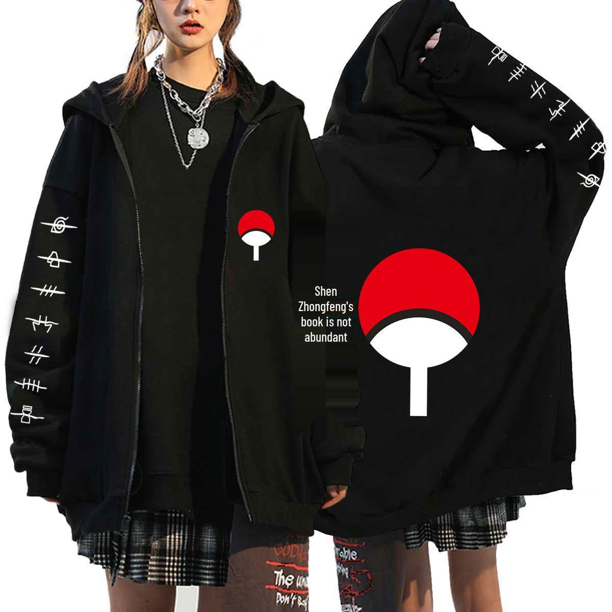 

Мужская бейсбольная куртка с капюшоном Naruto Tide Plus Velvet, кардиган на молнии, толстовка для осени/зимы XS