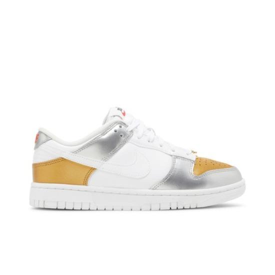 Nike Womens Dunk Low SE Silver Gold Metallic DH4403-700