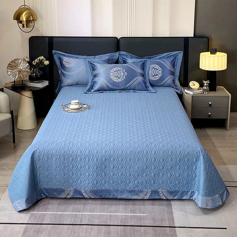 European relief pure cotton quilted quilted cotton bed cover single piece cotton thickened bed cover double bed cover 3 pcs set