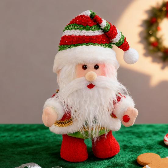 Santa Claus Ornament Electric Walking Singing Santa Toy with Funny Moves Songs Stuffed Christmas Doll Holiday Decoration
