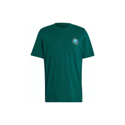 Originals Clover Logo Print Round Neck Pullover Short Sleeve T-Shirt Men Tops Green II8471