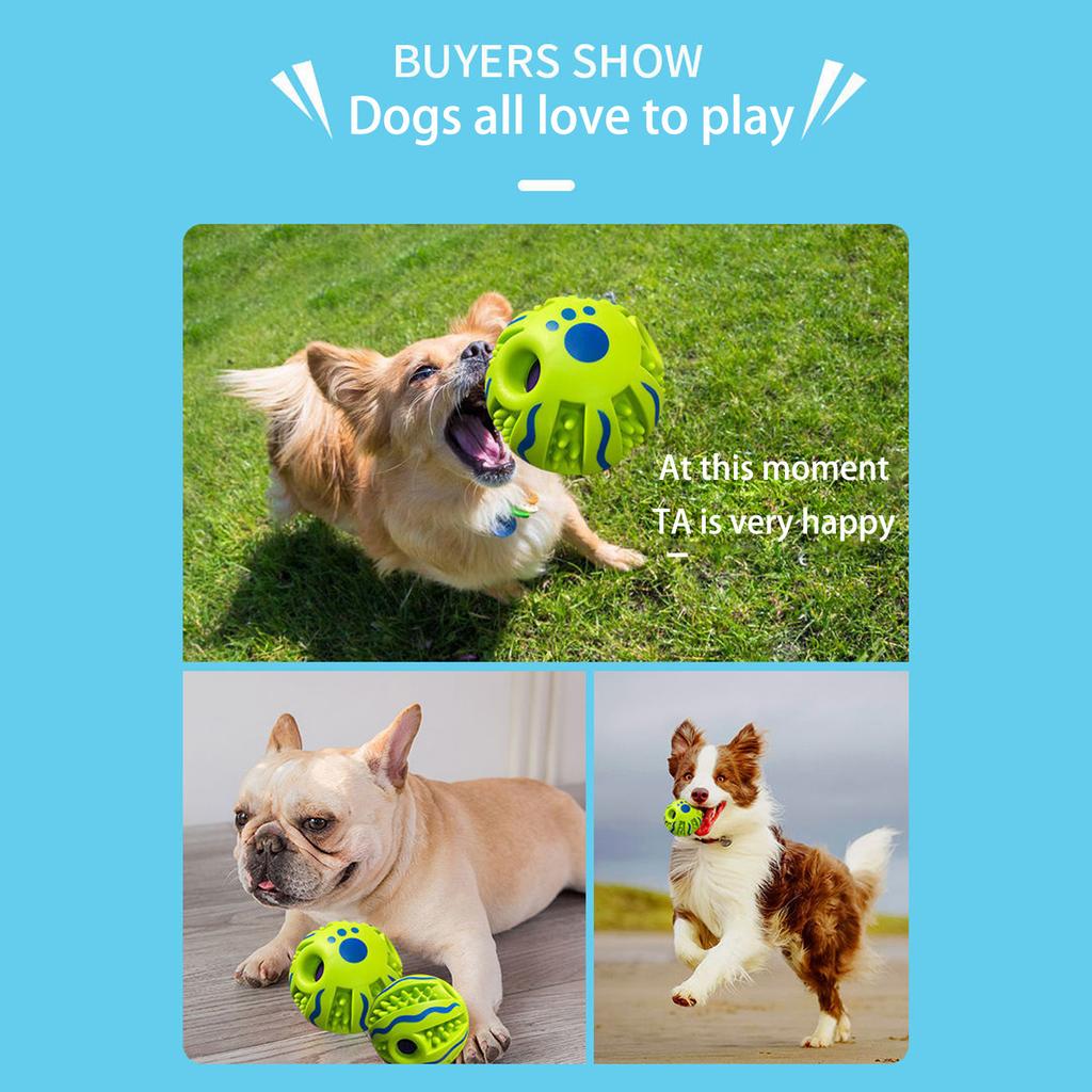 Dog Chew Toy Squeaker Ball Design Durable ABS Teeth Cleaning Bumps Medium Large Breeds