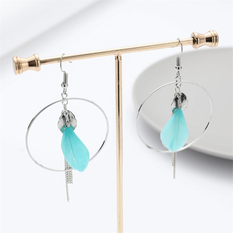 Boho etniczne kolczyki damskie wykonane z合金 tassels