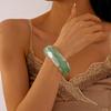Boho Acrylic Bangle Exaggerated Retro Hand Ring Simple Round Wide Bracelet  Women