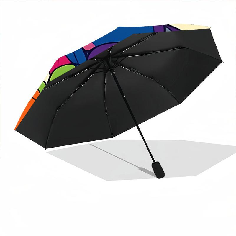 1PC Floral Mandala Automatic Folding Umbrella Automatic Open/Close, Automatic Folding, 8-Rib Durable Frame, Portable Travel Umbrella S10713