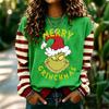 Women's Long Sleeve Neck Pullover Sweatshirt with Christmas Holiday Print for Casual Daily Wear