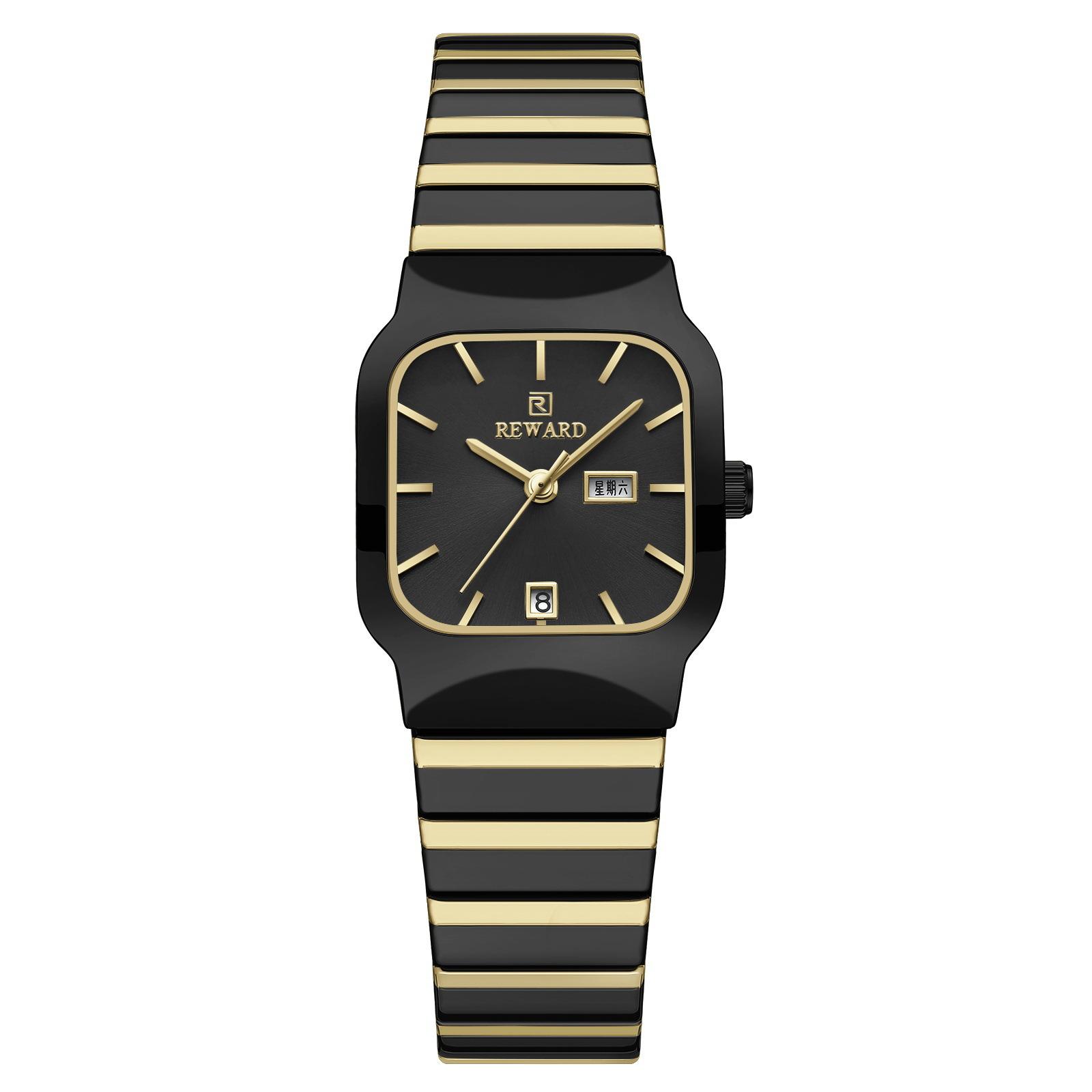 Double Calendar Double Calendar Couple Watch, High-End Square Fashion Casual Men S And Women S Waterproof Watch