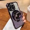 For iPhone 18 17 16 15 14 Pro Max Series Bling Glitter Mirror Kickstand Full Lens Protect Phone Case