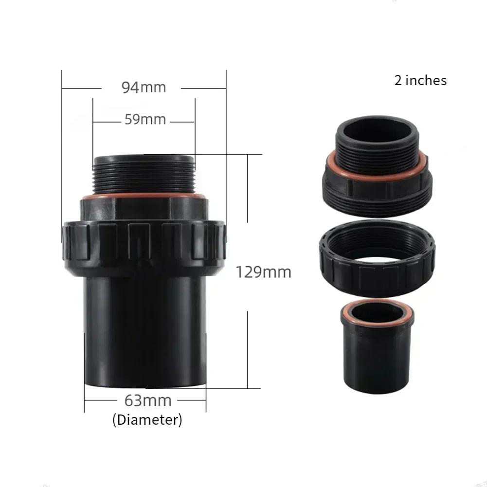 PVC Water Pipe Swimming Pool Connector 2'' Flexible Joint For Water Pump 1.5 Inch Connection 2 Inch Connection