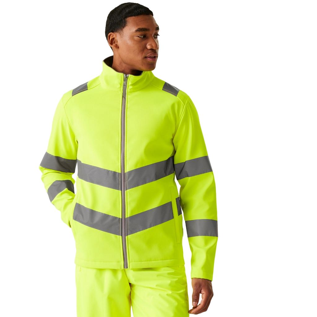 Regatta Professional Mens Pro Contract Ablaze Hi-Vis 2 Layer Soft Shell Jacket