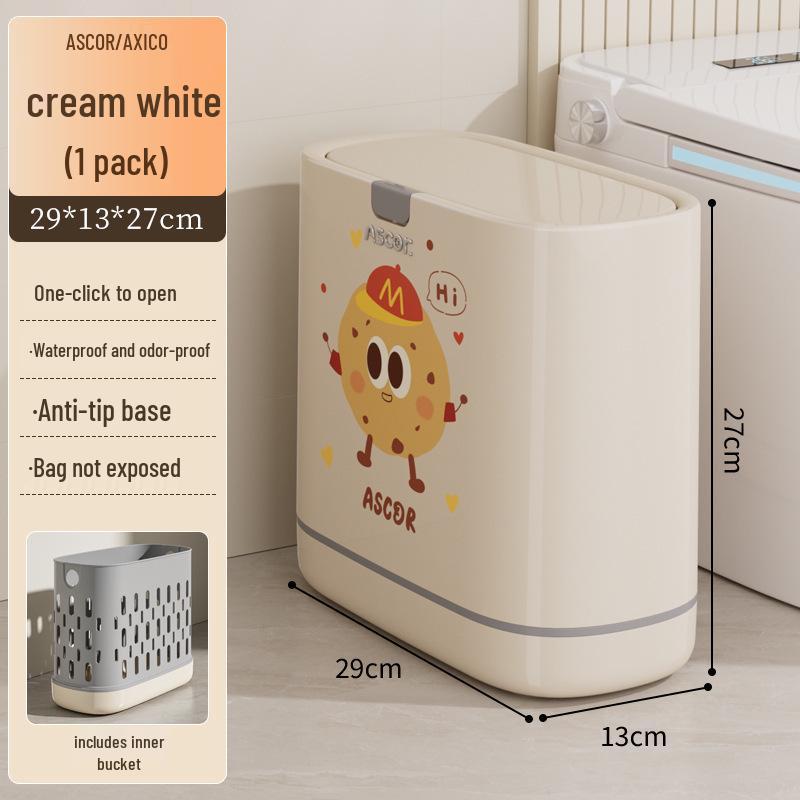 

Bathroom Trash Can with Lid - 2025 Model, Large Capacity for Kitchen and Living Room, Stylish Design