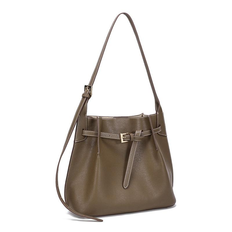 Fashion women's bags, bucket bags, new leather women's bags, shoulder bags, simple commuter tote bags, large-capacity women's bags.