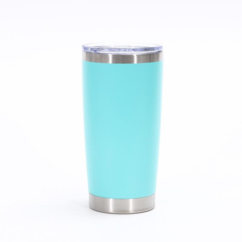20oz Double Wall Vacuum Insulated Stainless Steel Travel Mug Car Office Home - Lightweight Portable Cup With Press Lid
