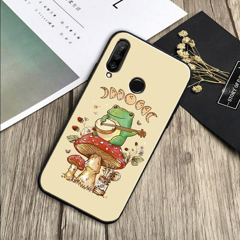 Cottagecore Frog Mushroom For Huawei Nova 11 12i 8i 7i 3i 9 10 SE Y60 Y61 Y70 Y72 Y73 Y90 Y91 P20 P30 Pro P40 Lite Case