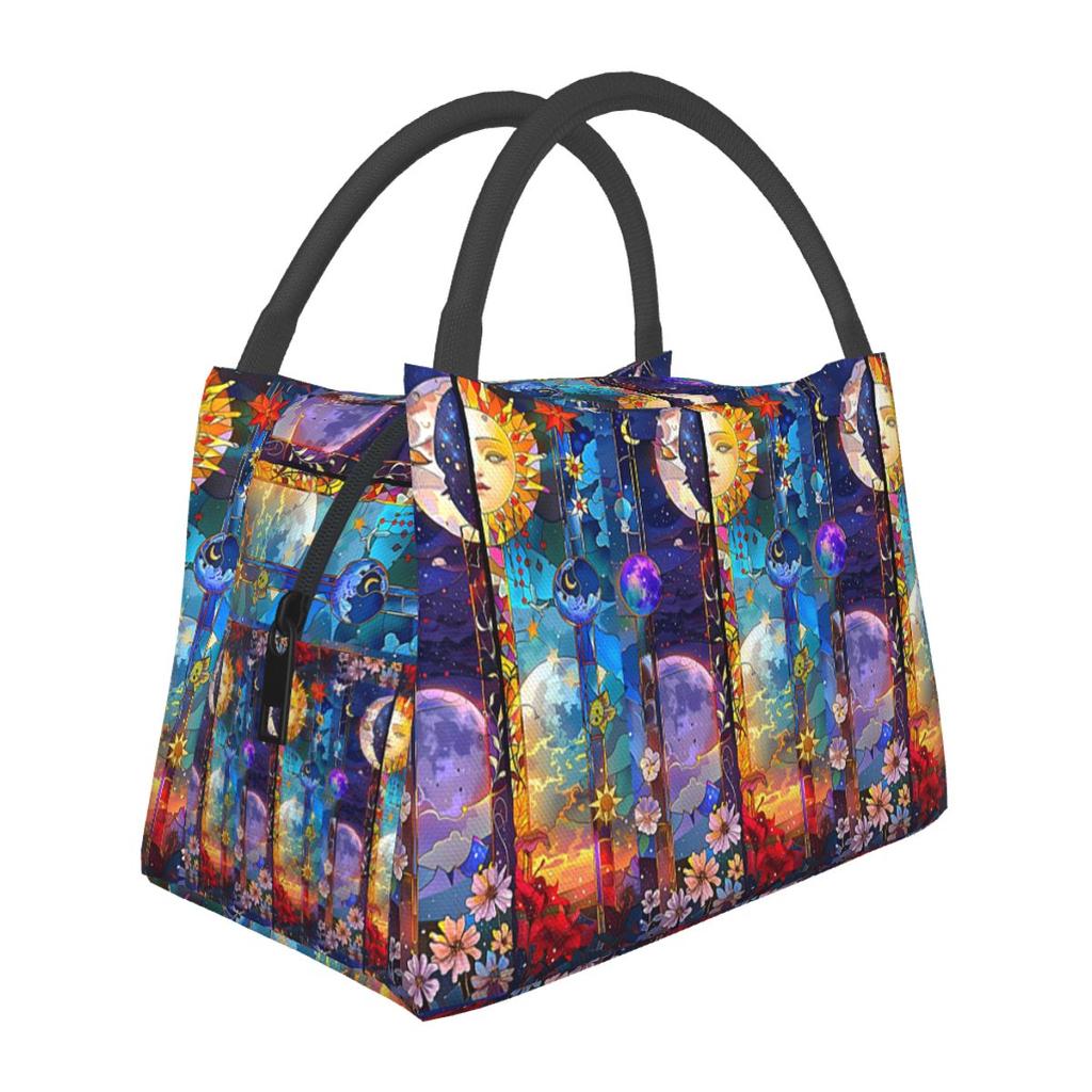 Trendy Sun Moon Boho Cosmos Astrology Insulated Lunch Bag Picnic Storage Food Boxes Container Cooler Thermal Lunch Box Tote
